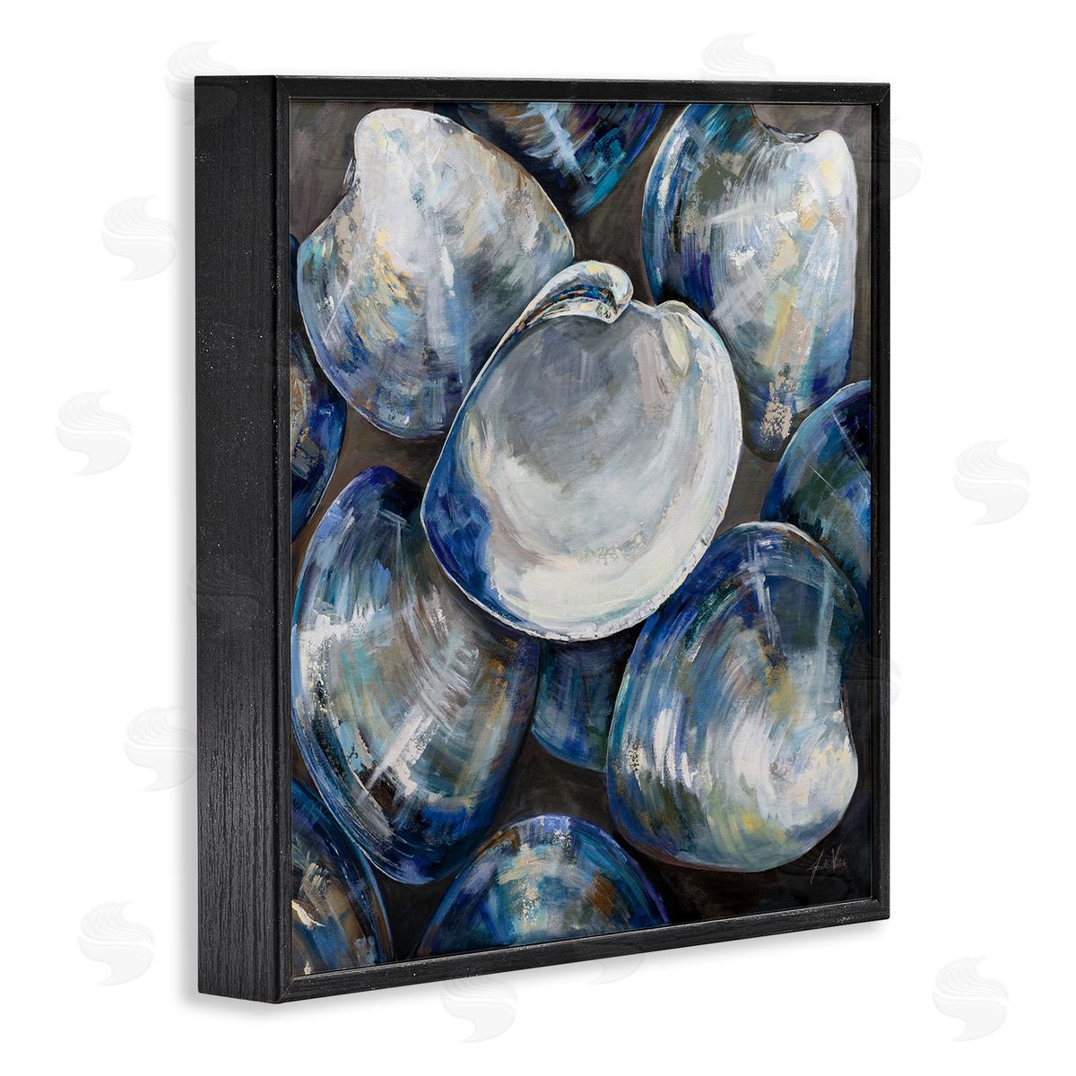 Jeanette Vertentes Clam Shells Painting Black Framed Glicee Wall Art Print