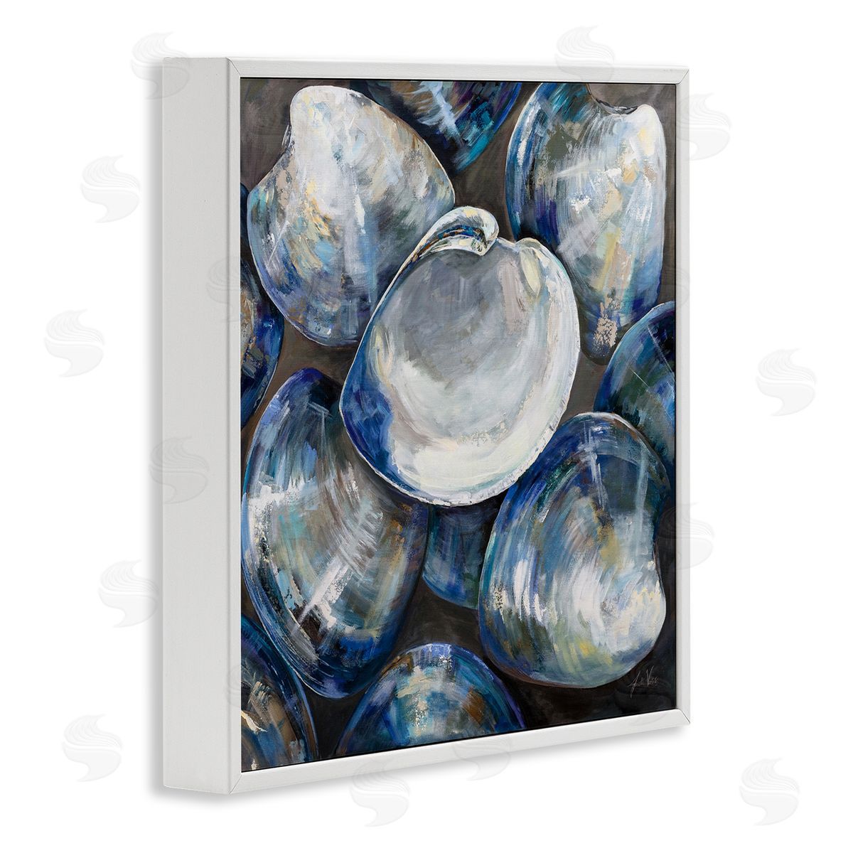 Jeanette Vertentes Clam Shells Painting White Framed Glicee Wall Art Print