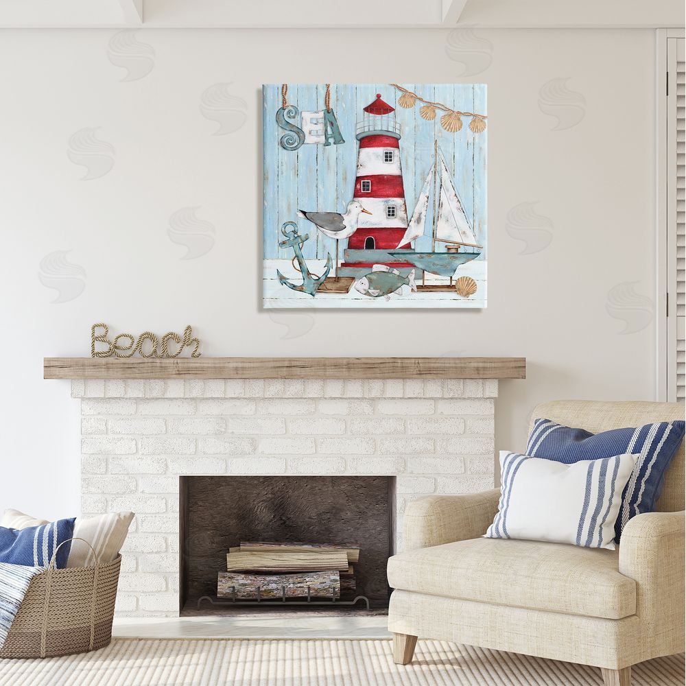 Emma Leach Rustic Maritime Still Life Canvas Wall Art in Room
