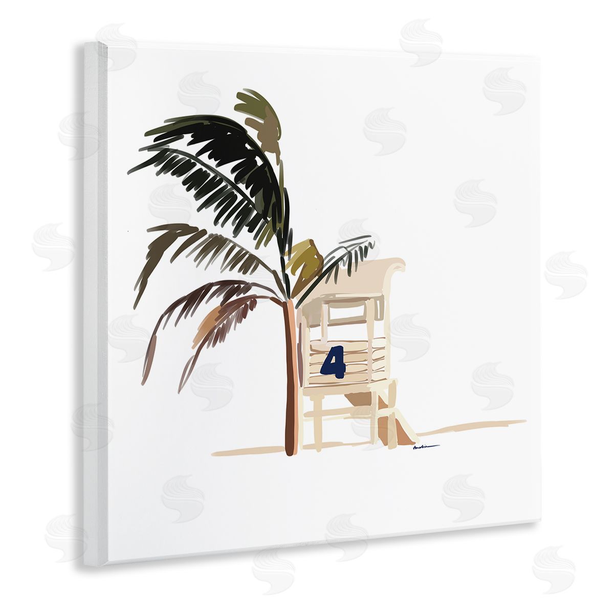 Amelia Noyes Minimal Tropical Beach Wooden Wall Plaque Art Print