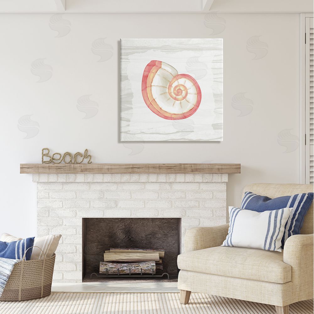 Anne Bailey Patterned Nautilus Shell Canvas Wall Art in Room