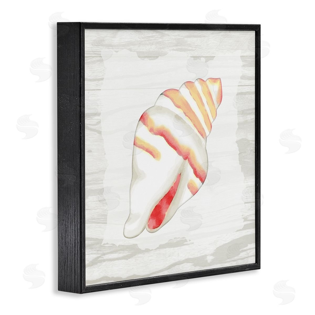 Anne Bailey Conch Shell Patterned Black Framed Glicee Wall Art Print