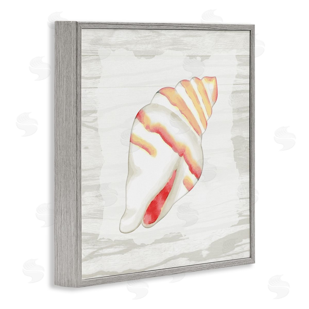 Anne Bailey Conch Shell Patterned Gray Framed Glicee Wall Art Print