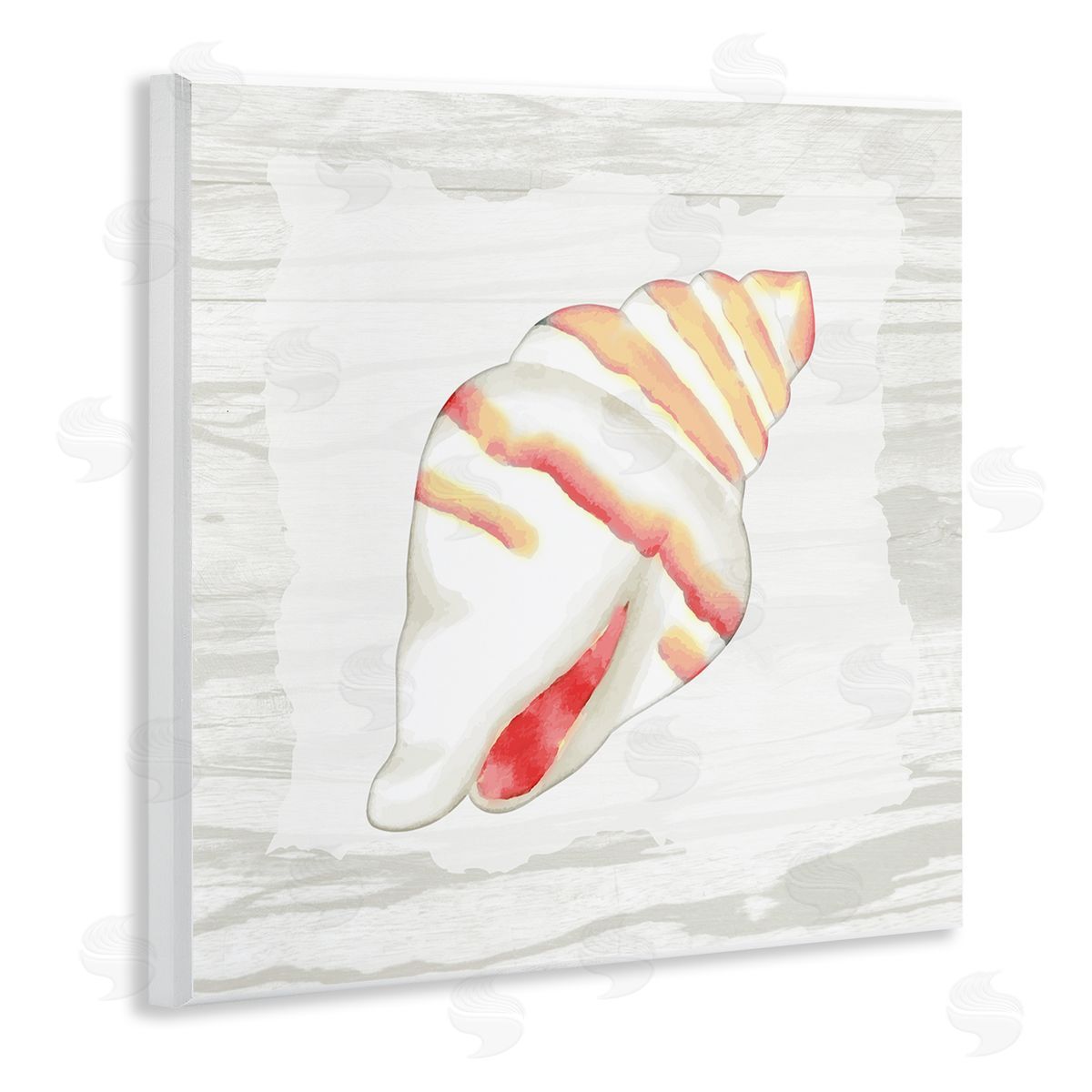 Anne Bailey Conch Shell Patterned Wooden Wall Plaque Art Print