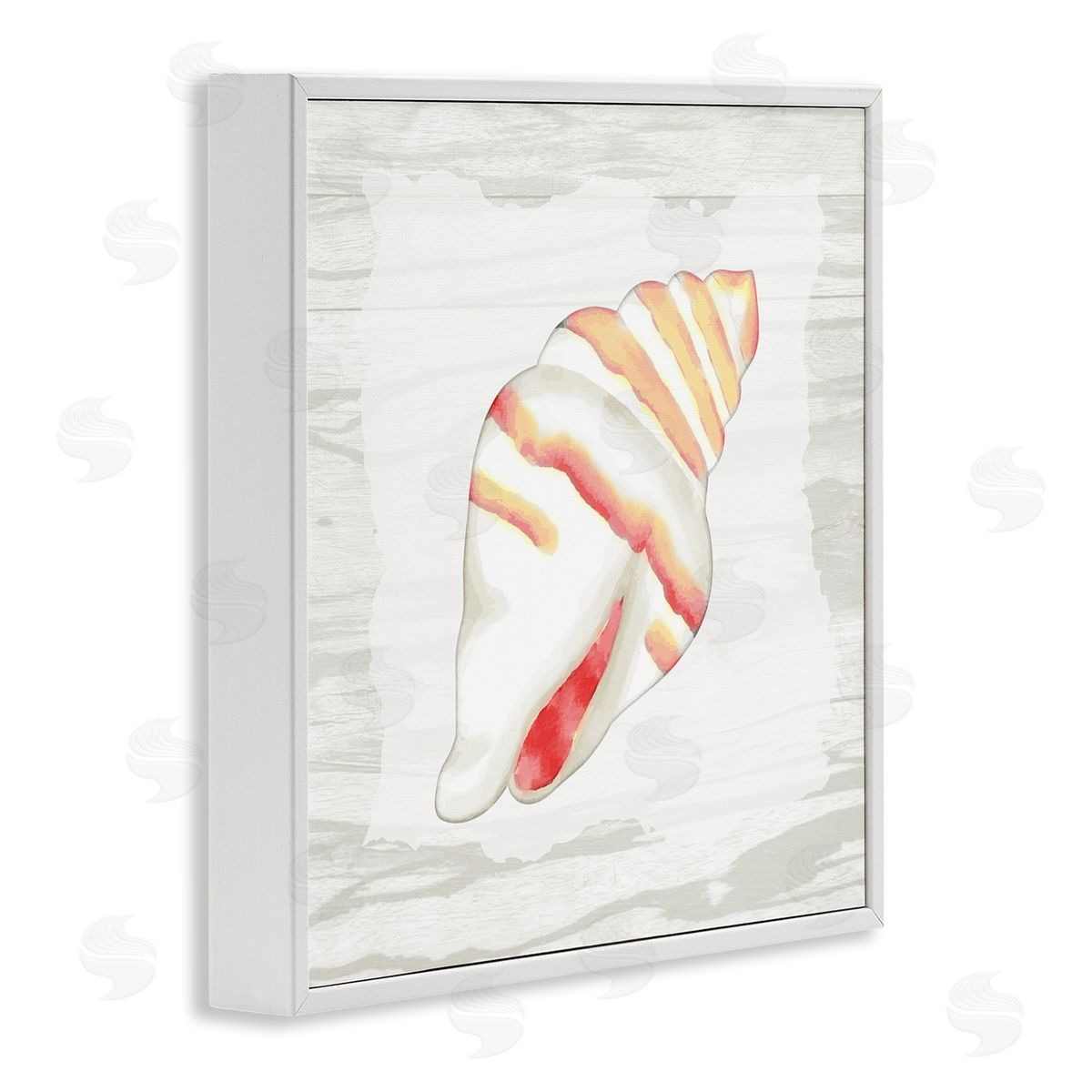 Anne Bailey Conch Shell Patterned White Framed Glicee Wall Art Print