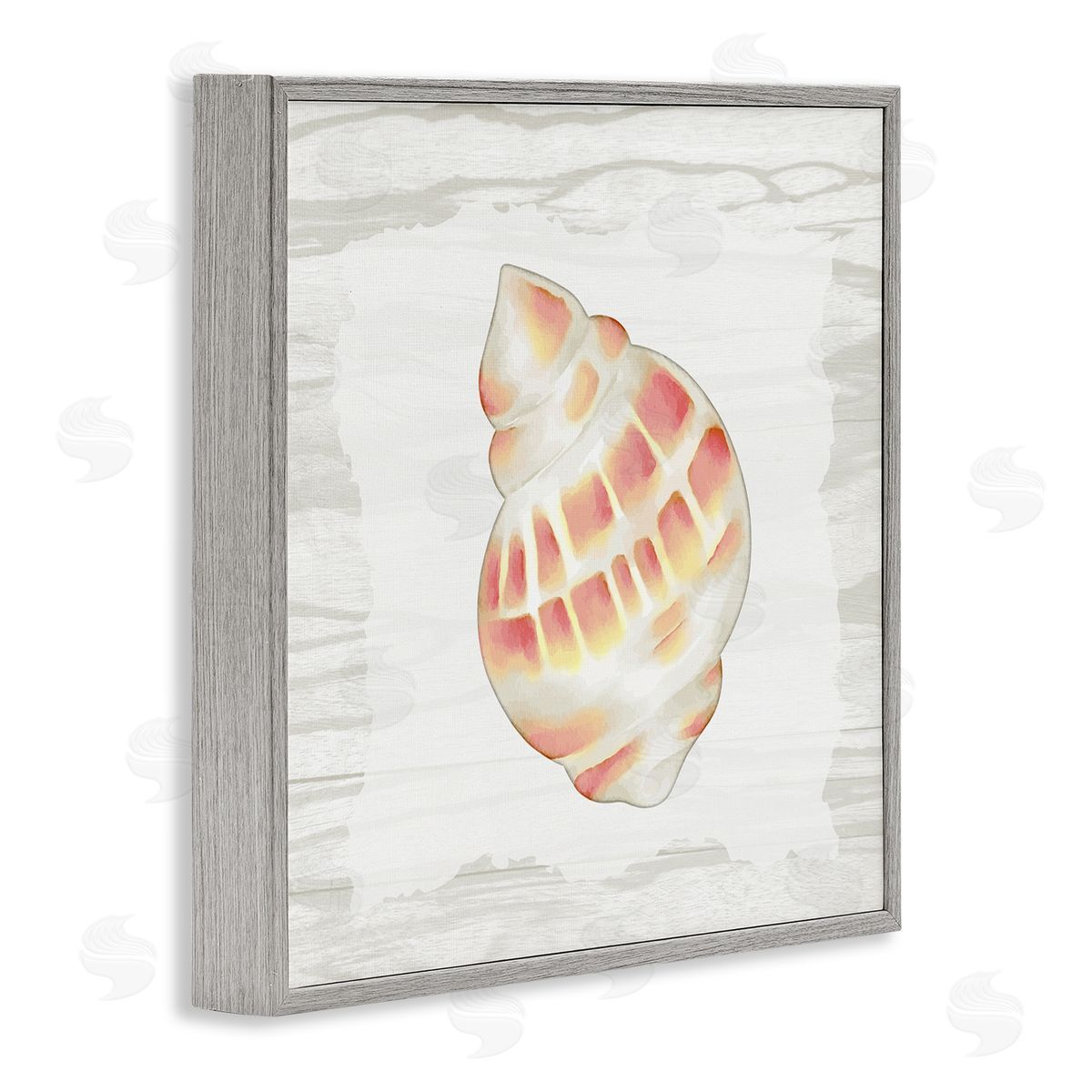 Anne Bailey Pink Rustic Seashell Gray Framed Glicee Wall Art Print