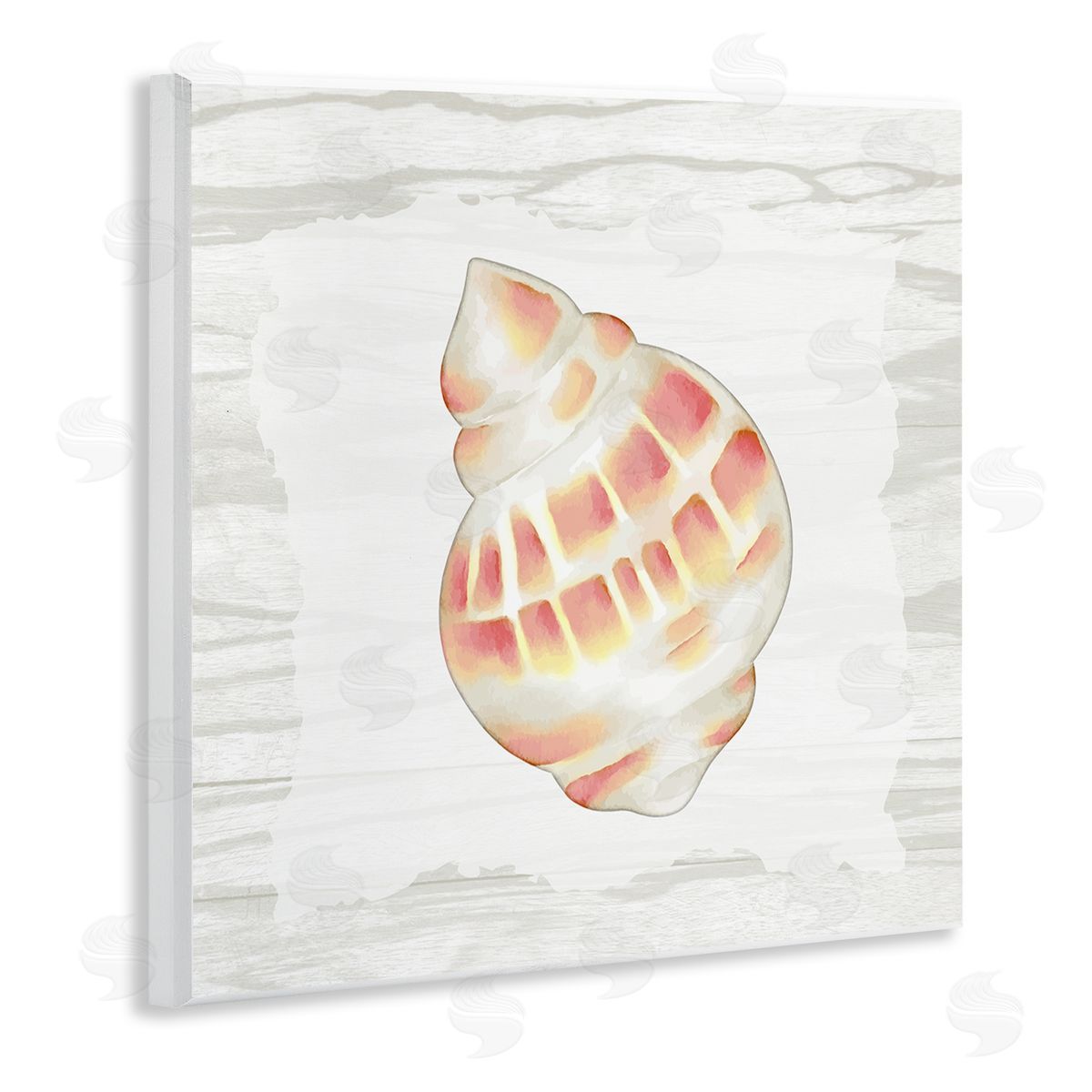 Anne Bailey Pink Rustic Seashell Wooden Wall Plaque Art Print