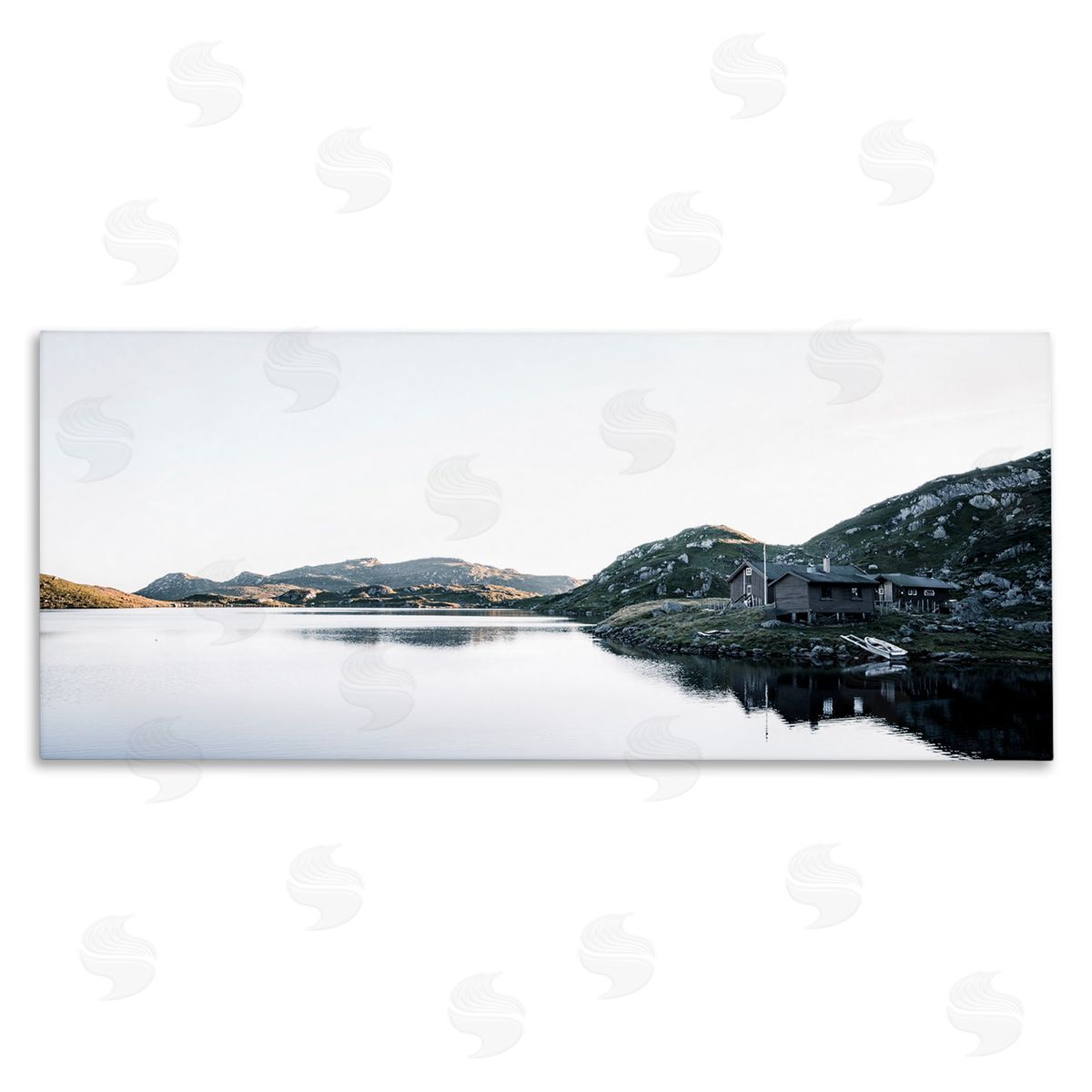 Thomas Tepstad Berge Lakeside Horizon Photography Stretched Canvas Wall Art Print