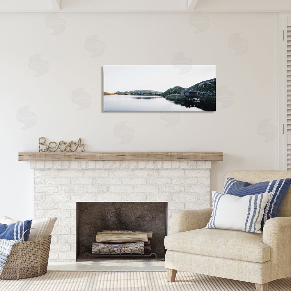 Thomas Tepstad Berge Lakeside Horizon Photography Canvas Wall Art in Room