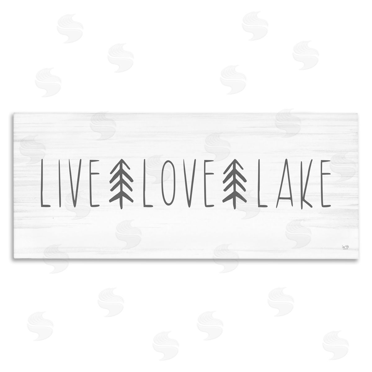 Lux + Me Designs Live Love Lake Phrase Stretched Canvas Wall Art Print