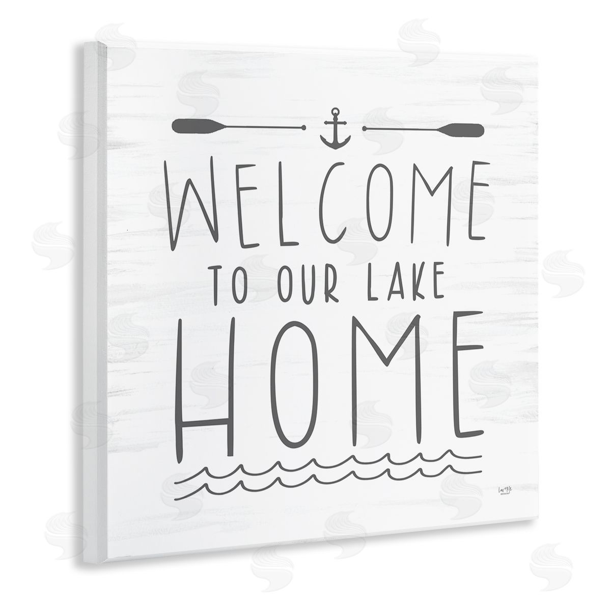 Lux + Me Designs Lake House Welcome Phrase Wooden Wall Plaque Art Print