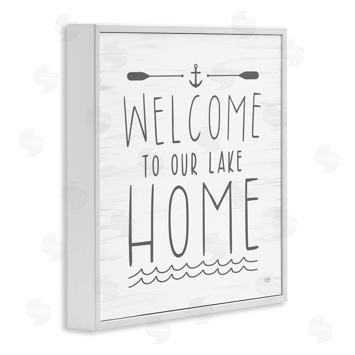 Lux + Me Designs Lake House Welcome Phrase White Framed Glicee Wall Art Print