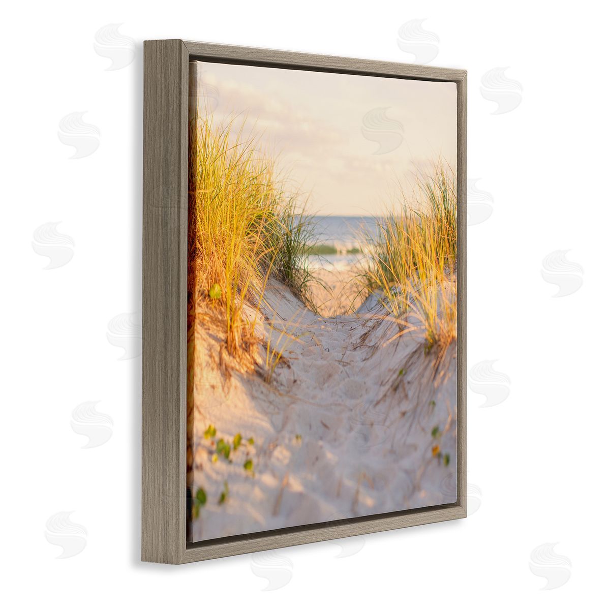 Michael Quackenbush Beach Sand Dunes Path Brown Floating Frame Canvas Wall Art Print