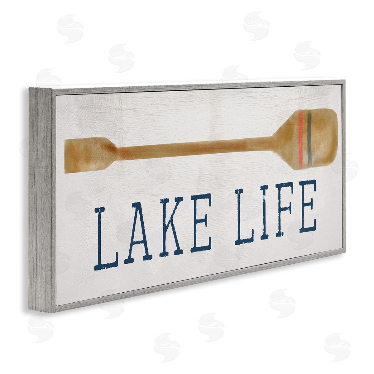 Stupell Studio Lake Life Boating Phrase Gray Framed Glicee Wall Art Print