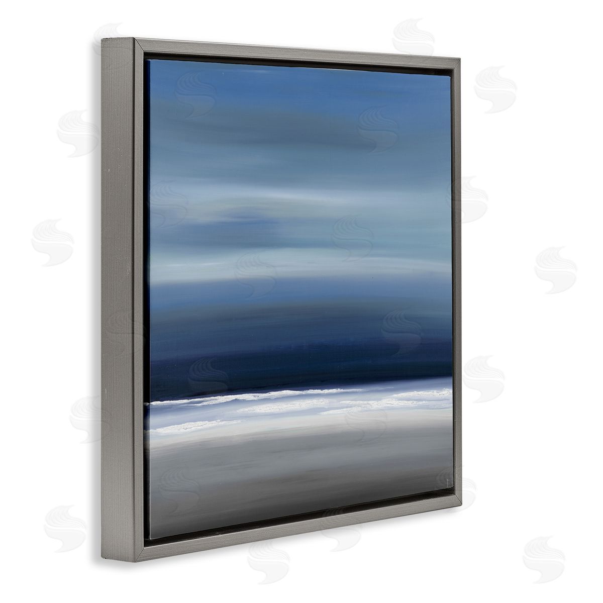 Kelsey Hochstatter Abstract Beach Gradient Gray Floating Frame Canvas Wall Art Print