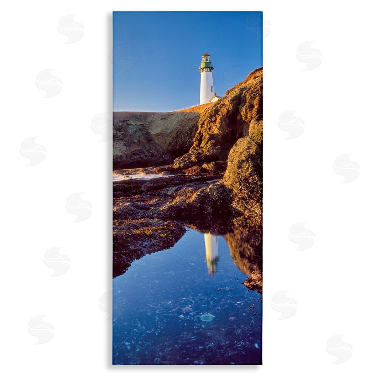 Dennis Frates Lighthouse Water Reflection Stretched Canvas Wall Art Print