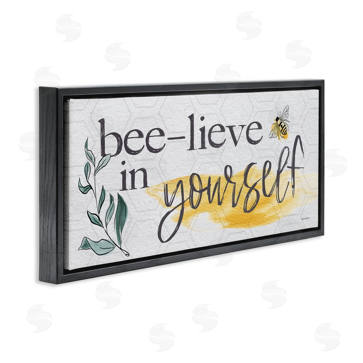 Susie Boyer Bee-Lieve in Yourself Phase Black Floating Frame Canvas Wall Art Print