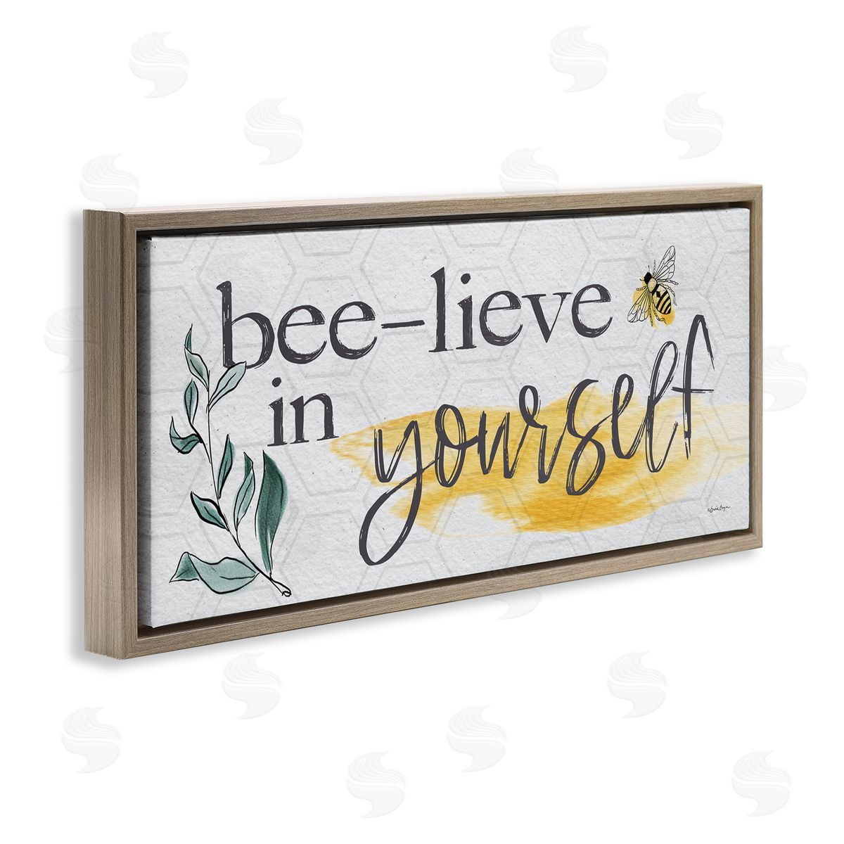 Susie Boyer Bee-Lieve in Yourself Phase Brown Floating Frame Canvas Wall Art Print