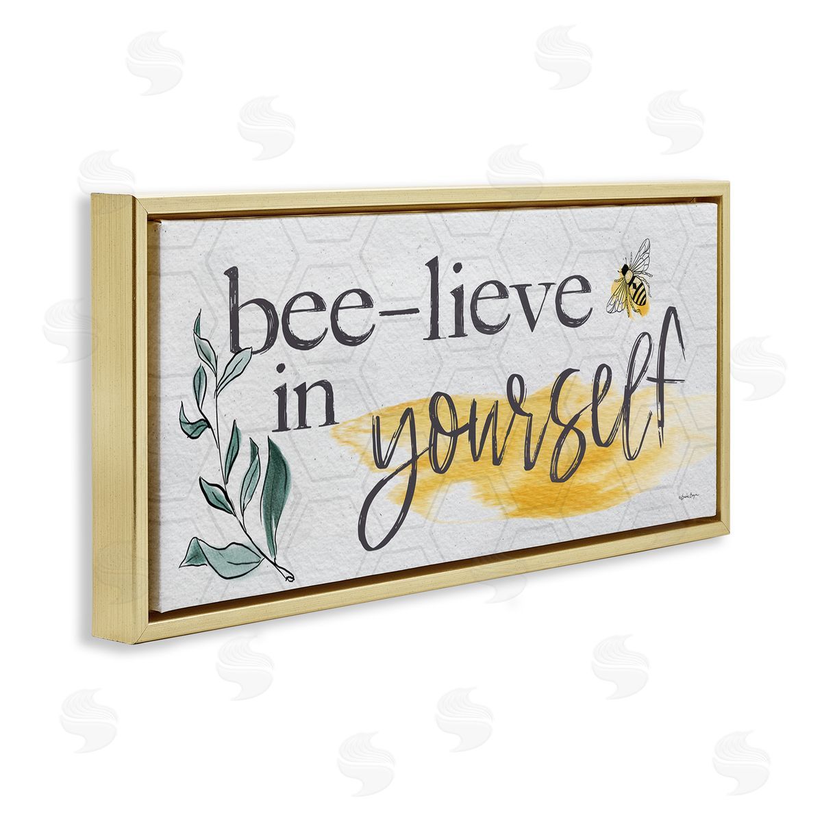 Susie Boyer Bee-Lieve in Yourself Phase Gold Floating Frame Canvas Wall Art Print