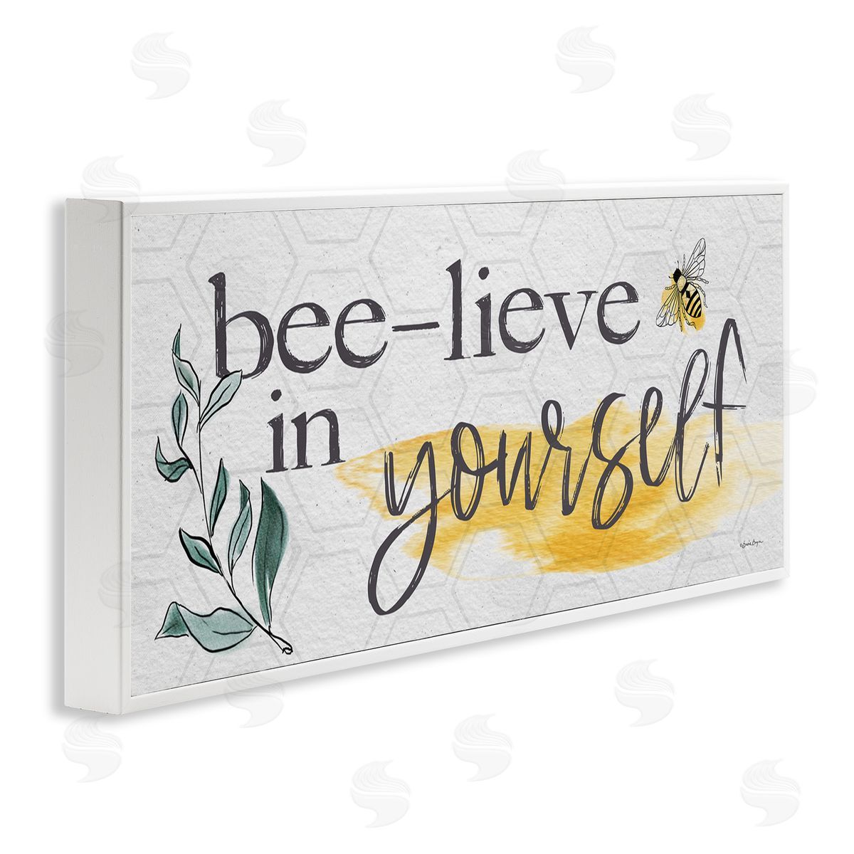 Susie Boyer Bee-Lieve in Yourself Phase White Framed Glicee Wall Art Print