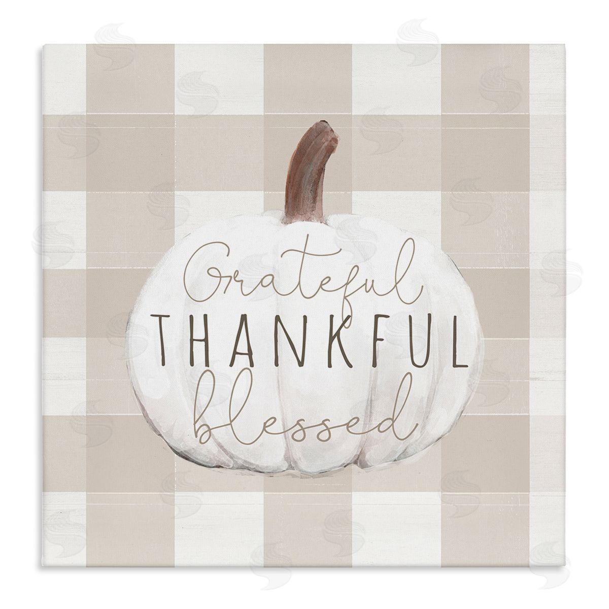 Dogwood Portfolio Grateful Thankful Pumpkin Stretched Canvas Wall Art Print