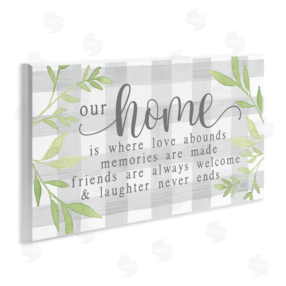 Lux + Me Designs Gingham Our Home Phrase Wooden Wall Plaque Art Print