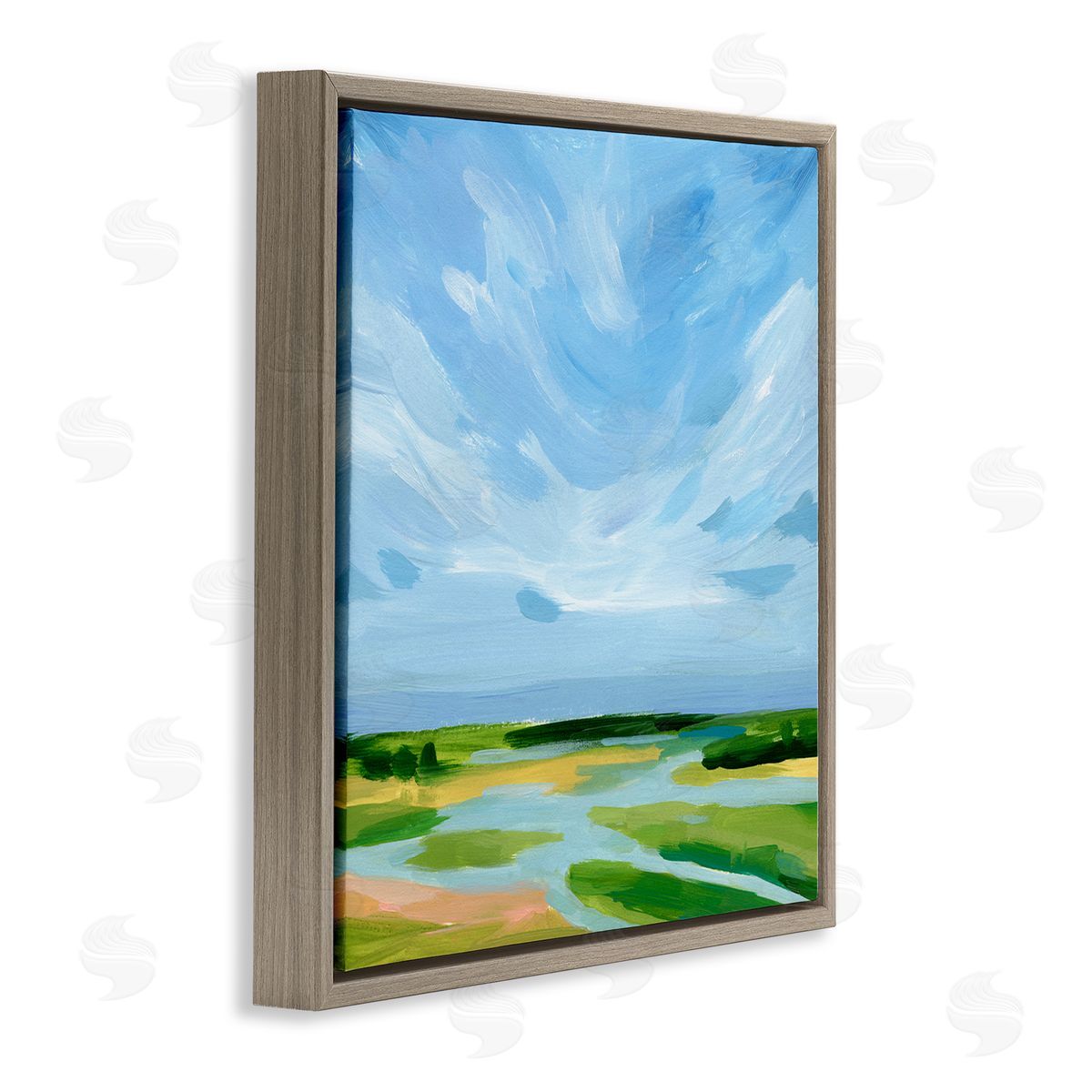 Victoria Barnes Rural Nature Landscape Brown Floating Frame Canvas Wall Art Print