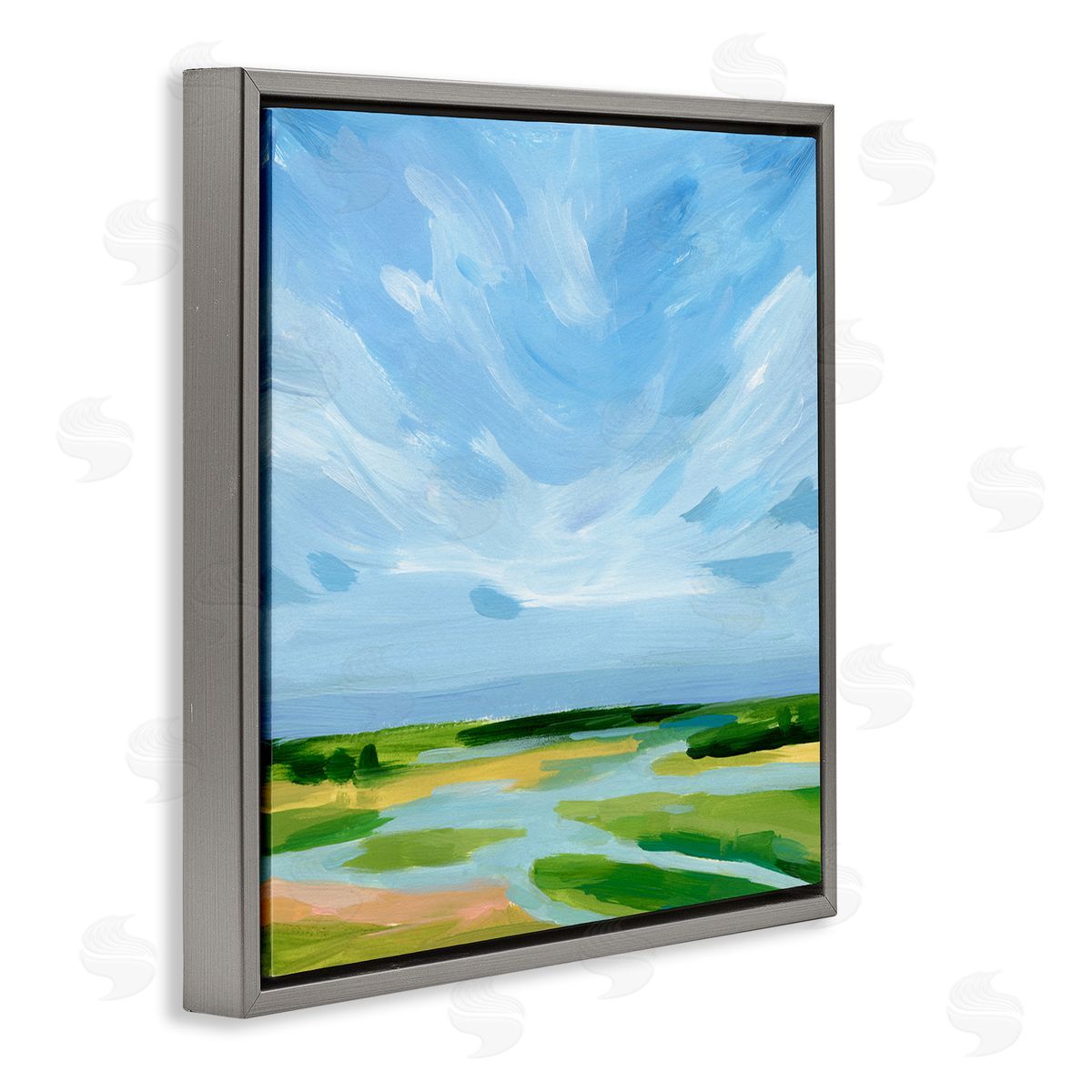 Victoria Barnes Rural Nature Landscape Gray Floating Frame Canvas Wall Art Print