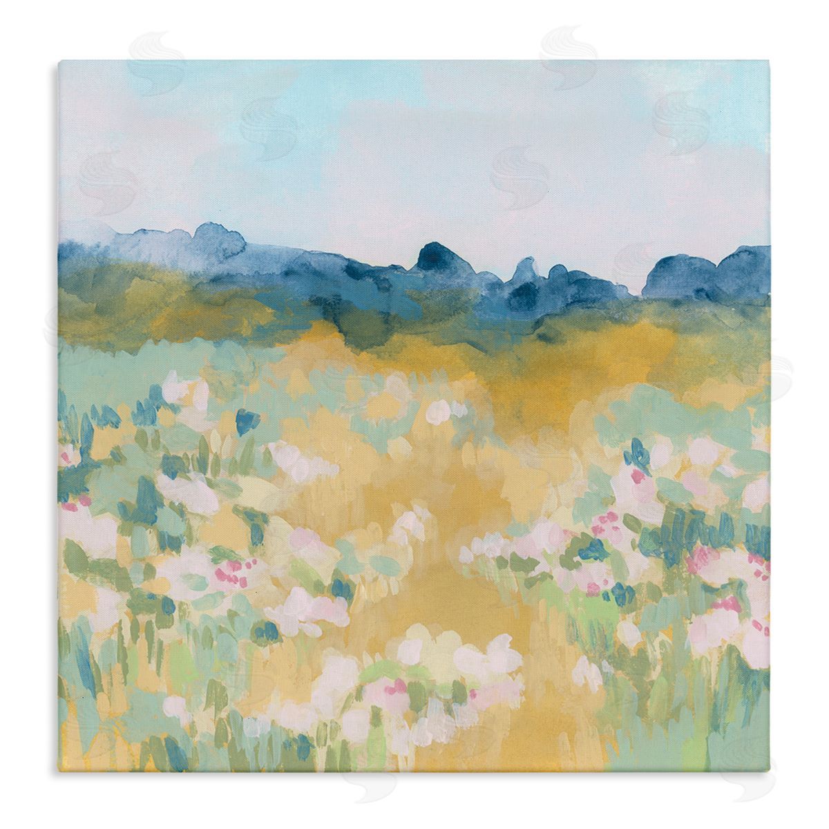 June Erica Vess Abstract Meadow Flowers Stretched Canvas Wall Art Print