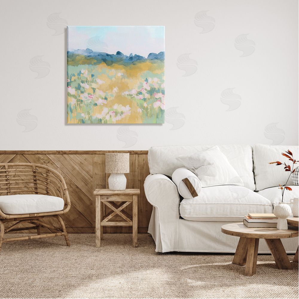 June Erica Vess Abstract Meadow Flowers Canvas Wall Art in Room