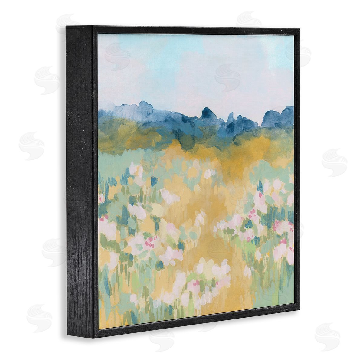 June Erica Vess Abstract Meadow Flowers Black Framed Glicee Wall Art Print