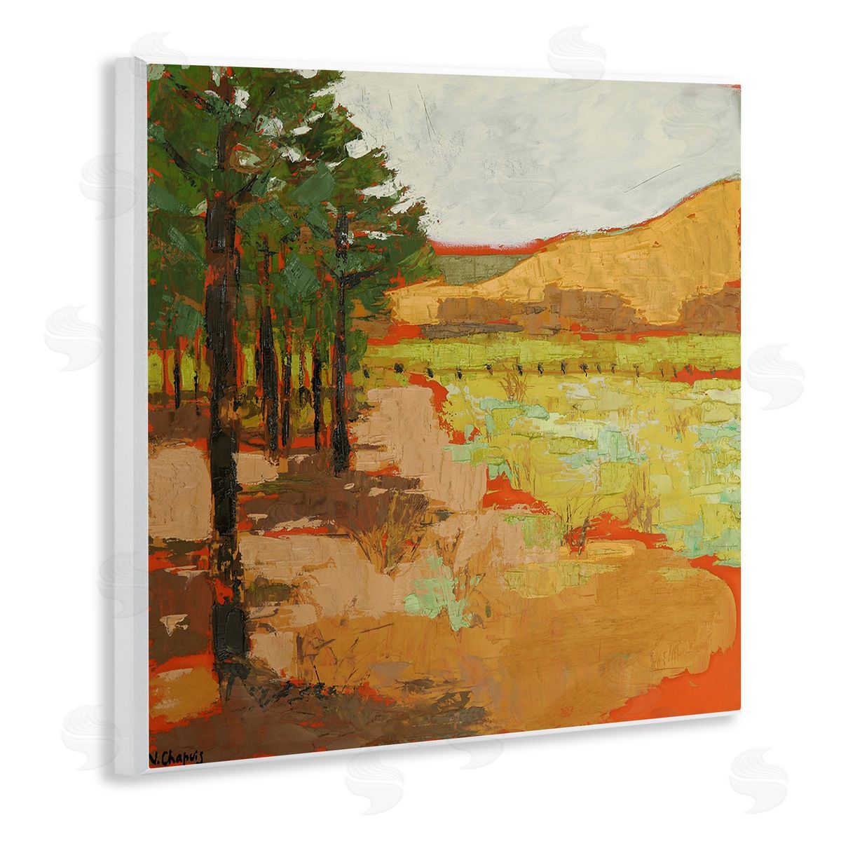 Virginia Chapuis Modern Landscape Painting Wooden Wall Plaque Art Print