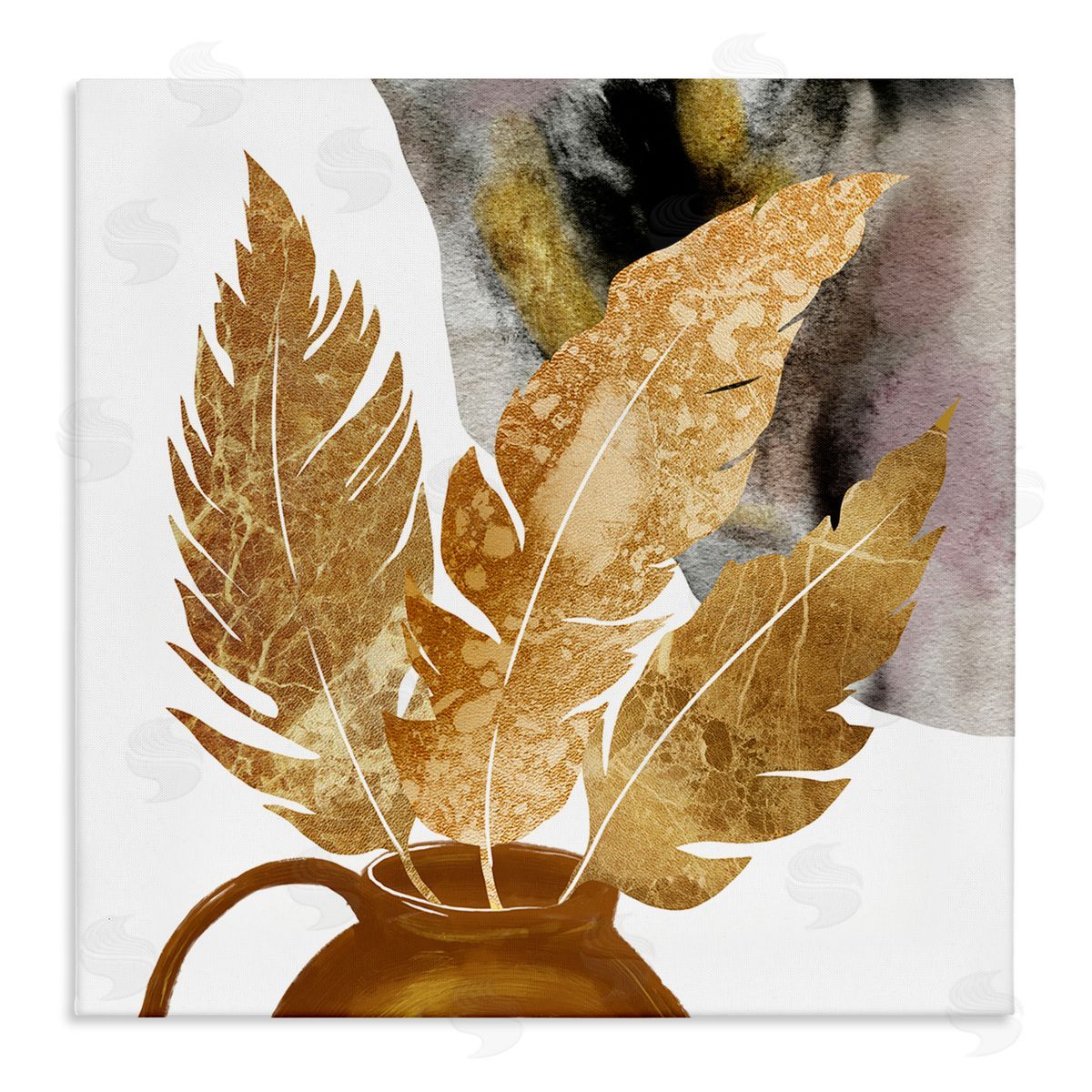 Ziwei Li Modern Boho Leaves Stretched Canvas Wall Art Print