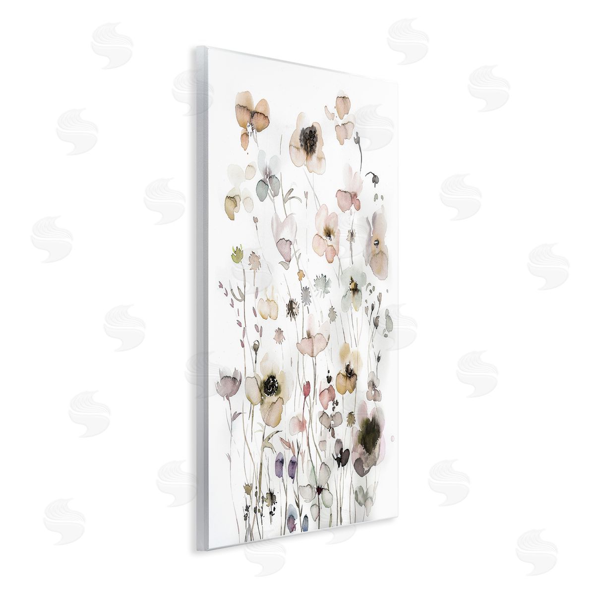 Soft Cottage Florals Pattern Wood Plaque Wall Art, Home Decor by Incado