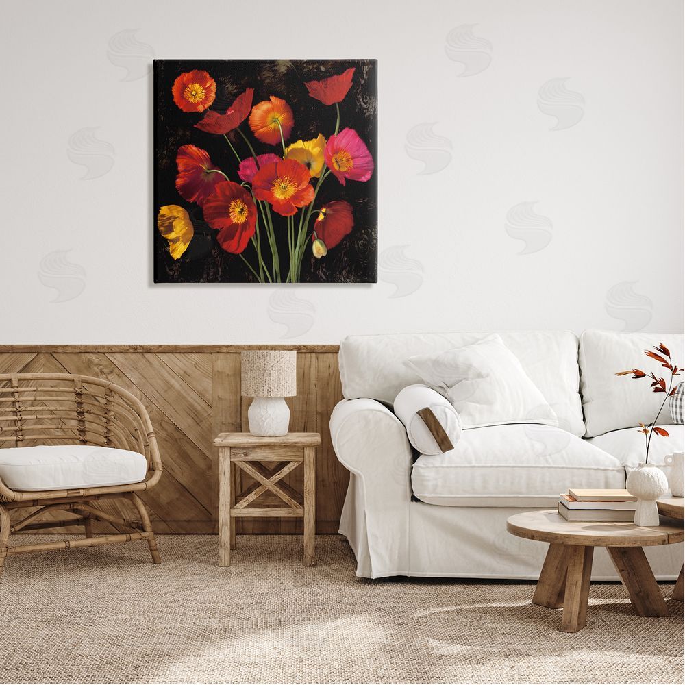 John Seba Red Poppies Photography Canvas Wall Art in Room