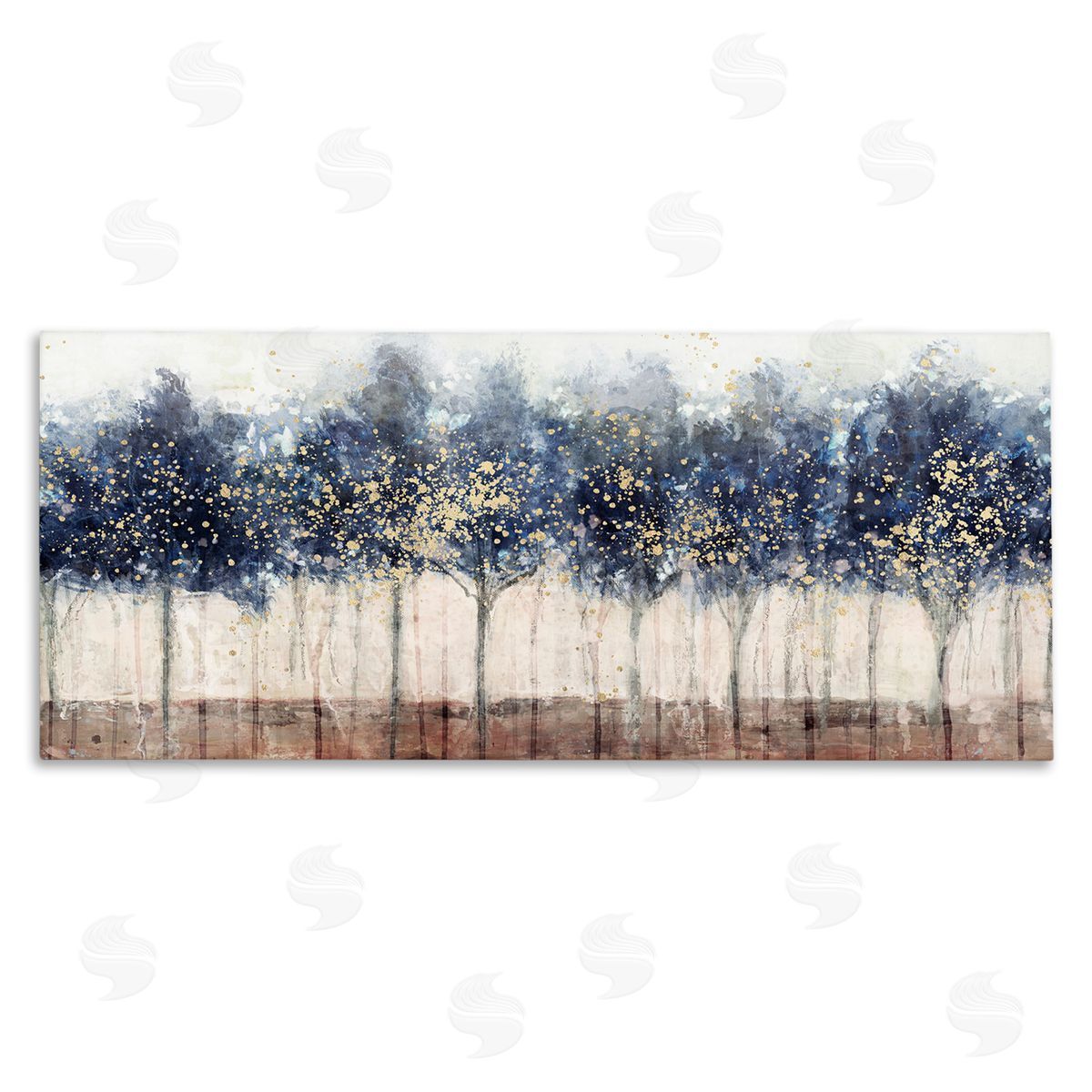 Trees with Modern Splash Canvas Wall Art, Home Decor by Nina Blue