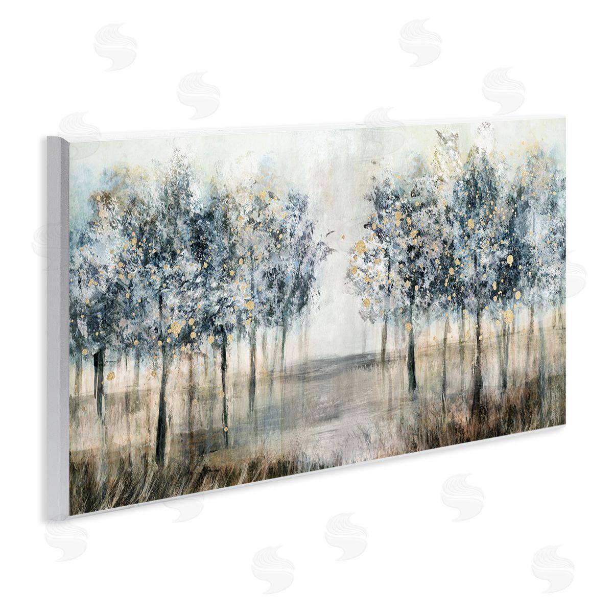 Modern Tree Grove Wood Plaque Wall Art, Home Decor by Nina Blue