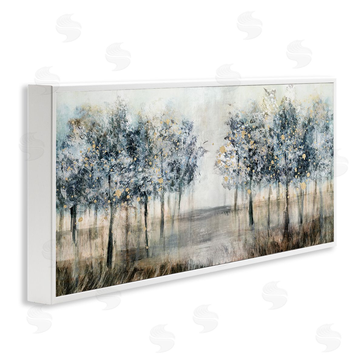 Modern Tree Grove White Frame Print Wall Art, Home Decor by Nina Blue
