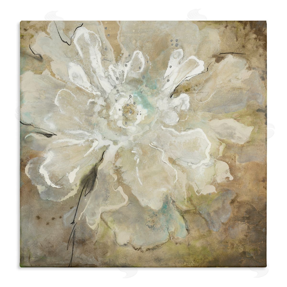 Liz Jardine Rustic Brown Flower Stretched Canvas Wall Art Print