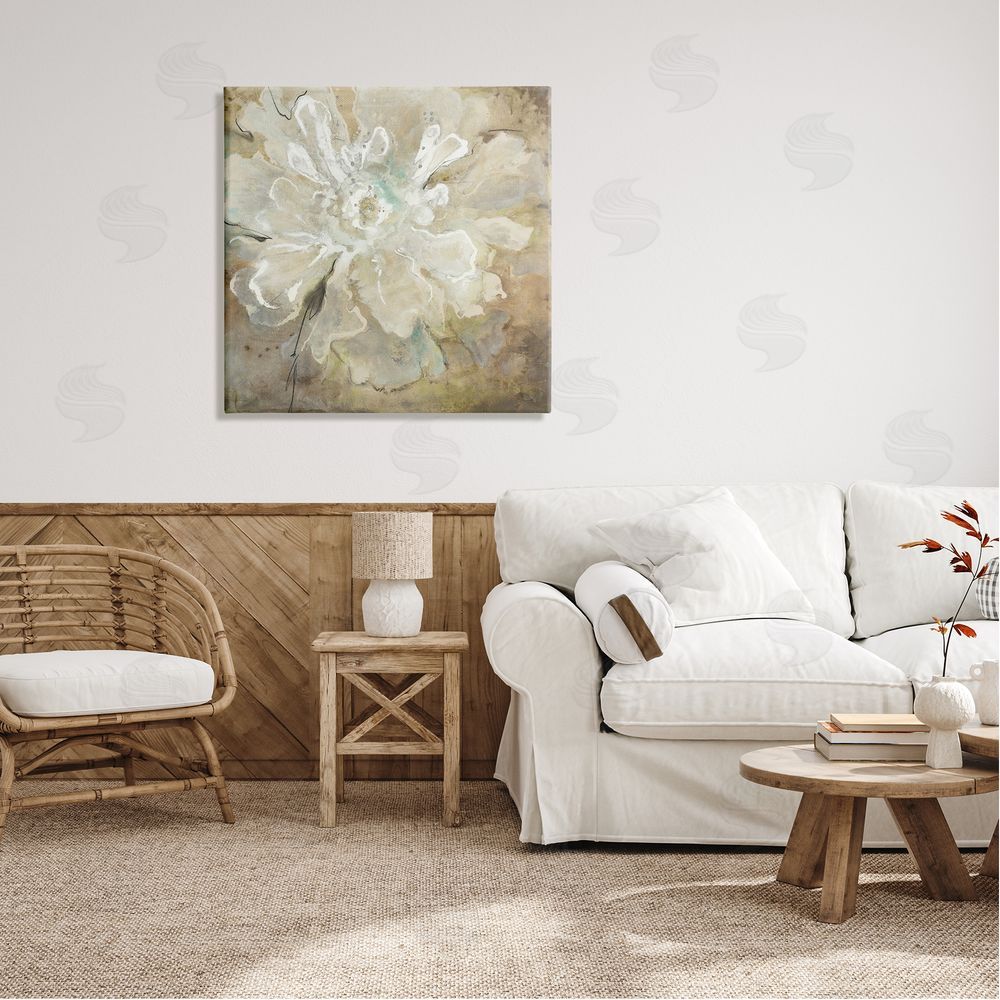 Liz Jardine Rustic Brown Flower Canvas Wall Art in Room