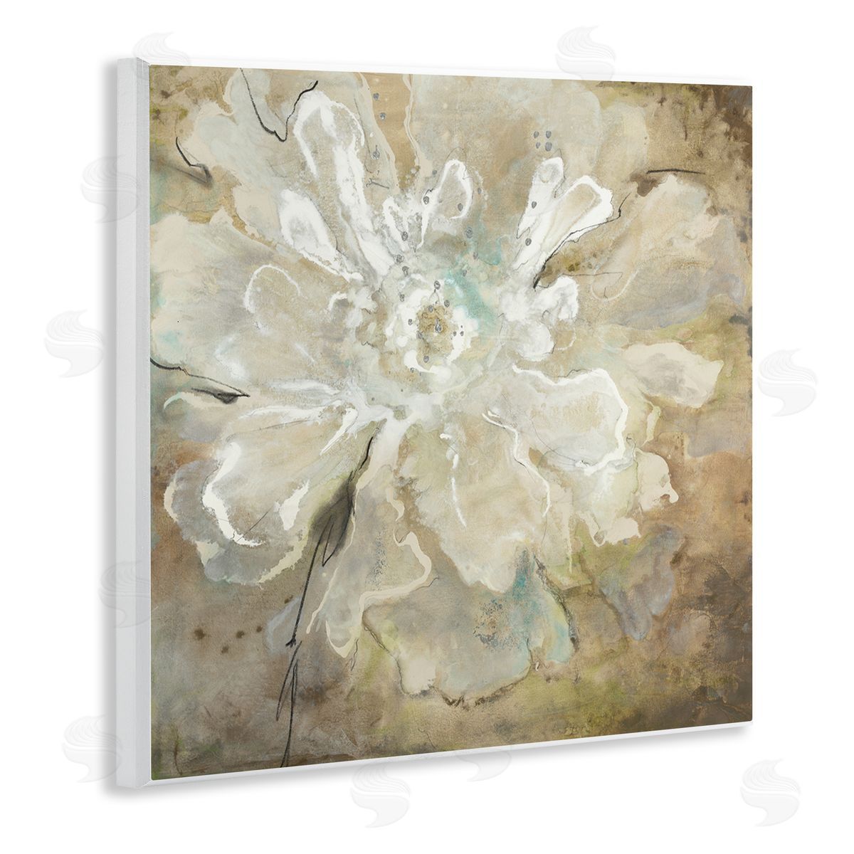 Liz Jardine Rustic Brown Flower Wooden Wall Plaque Art Print