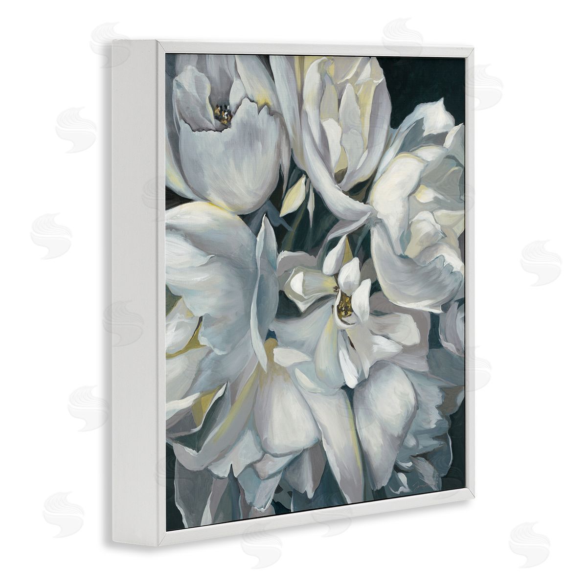 Liz Jardine White Flower Arrangement White Framed Glicee Wall Art Print