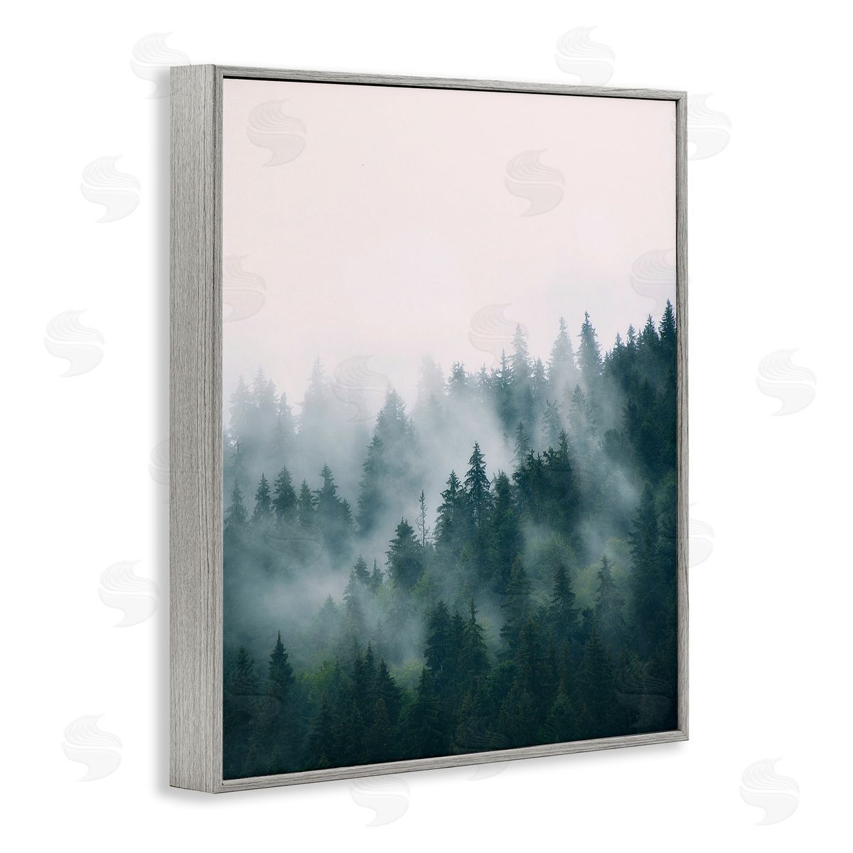 Misty Forest Trees Grey Frame Print Wall Art, Home Decor by Sisi and Seb
