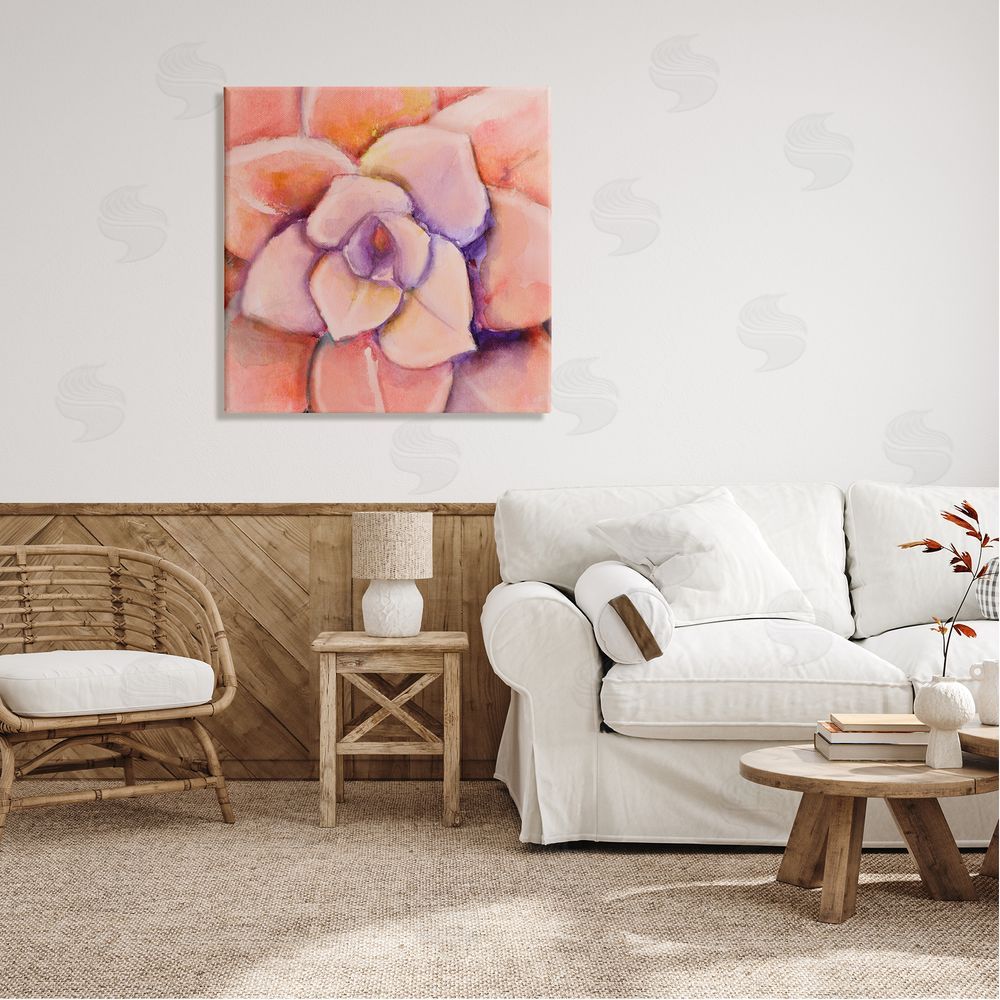 Patricia Pinto Pink Flower Petals Painting Canvas Wall Art in Room