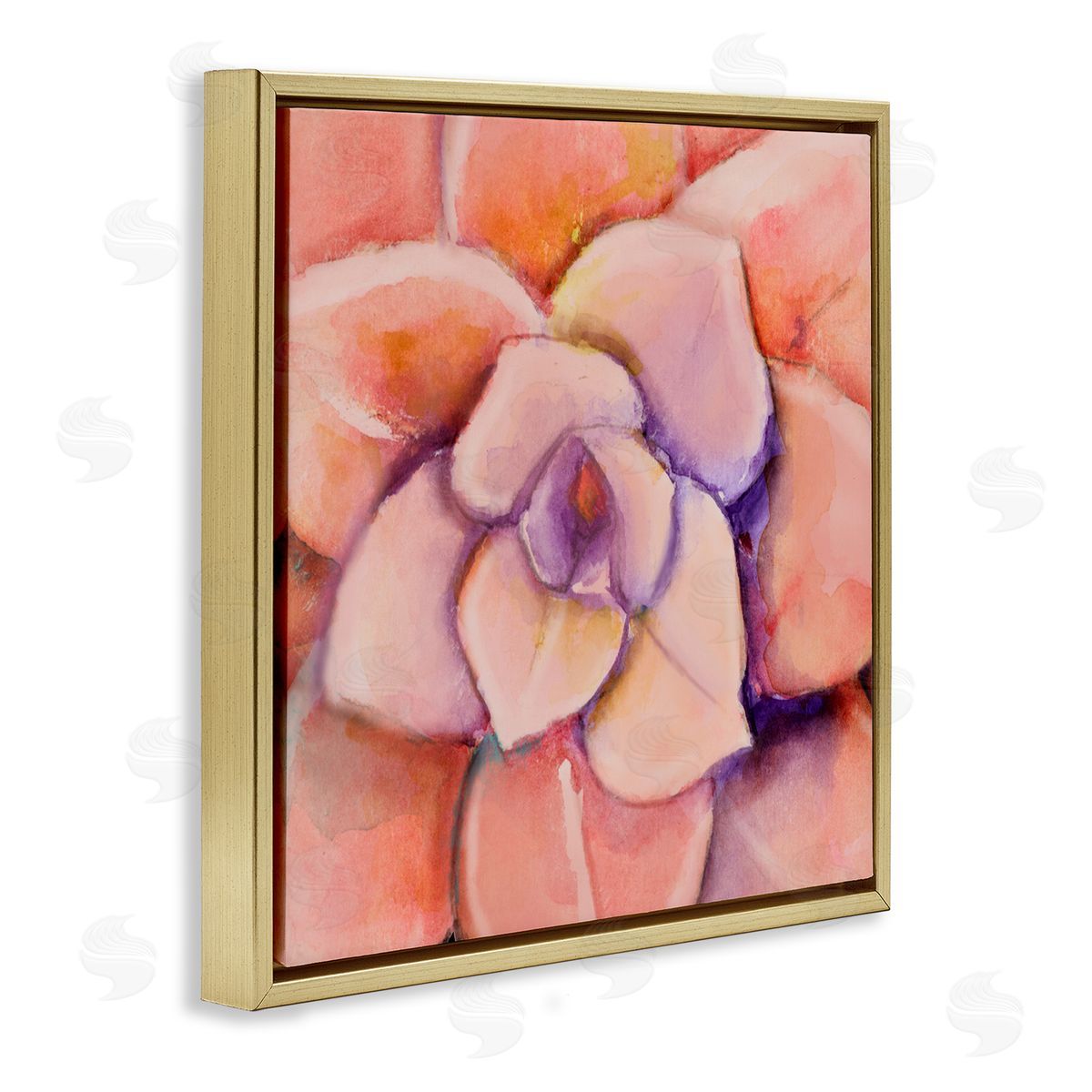 Patricia Pinto Pink Flower Petals Painting Gold Floating Frame Canvas Wall Art Print