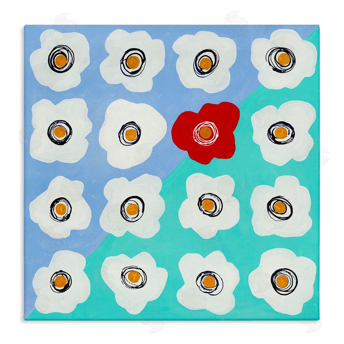 Ruth Fromstein Contemporary Flower Pattern Stretched Canvas Wall Art Print