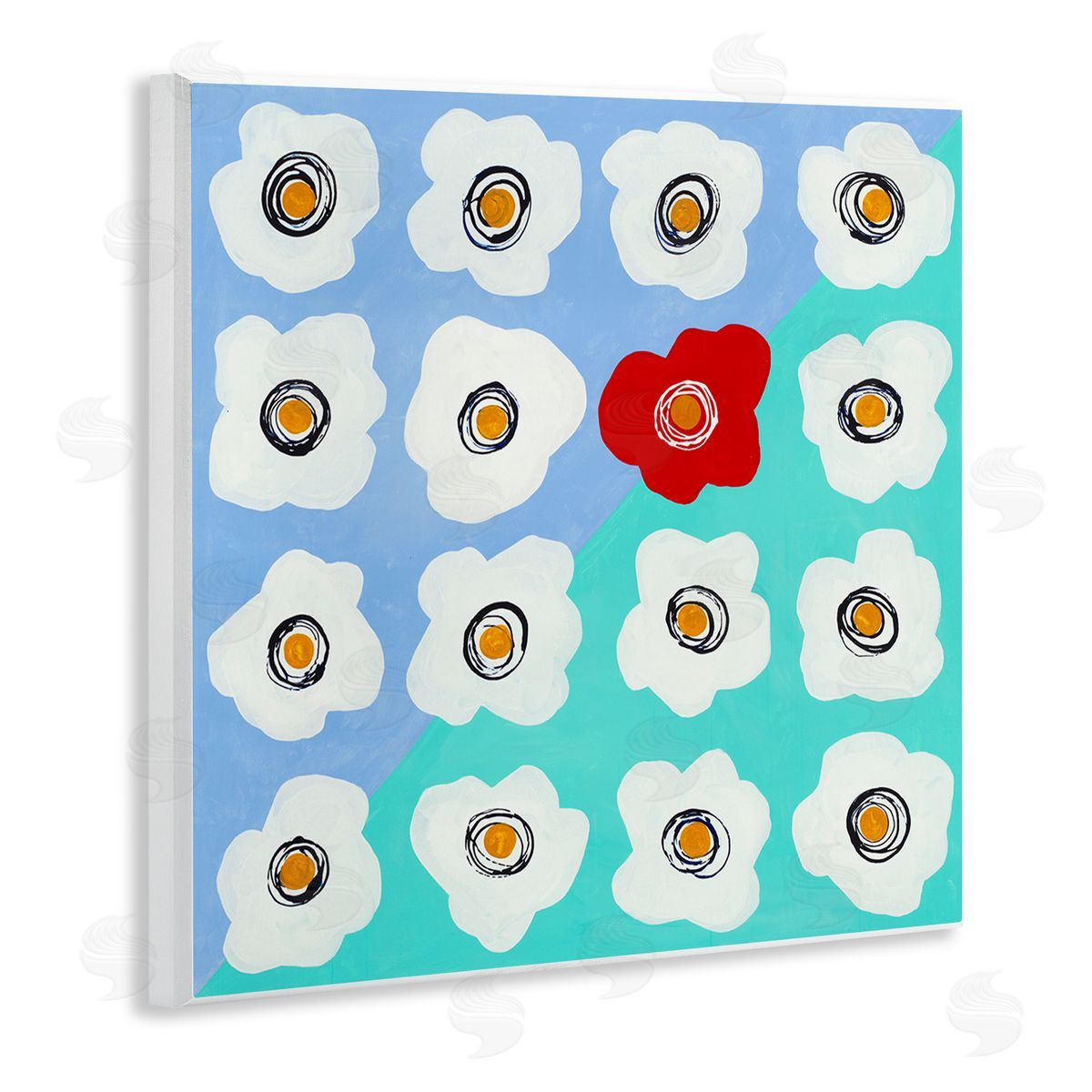 Ruth Fromstein Contemporary Flower Pattern Wooden Wall Plaque Art Print