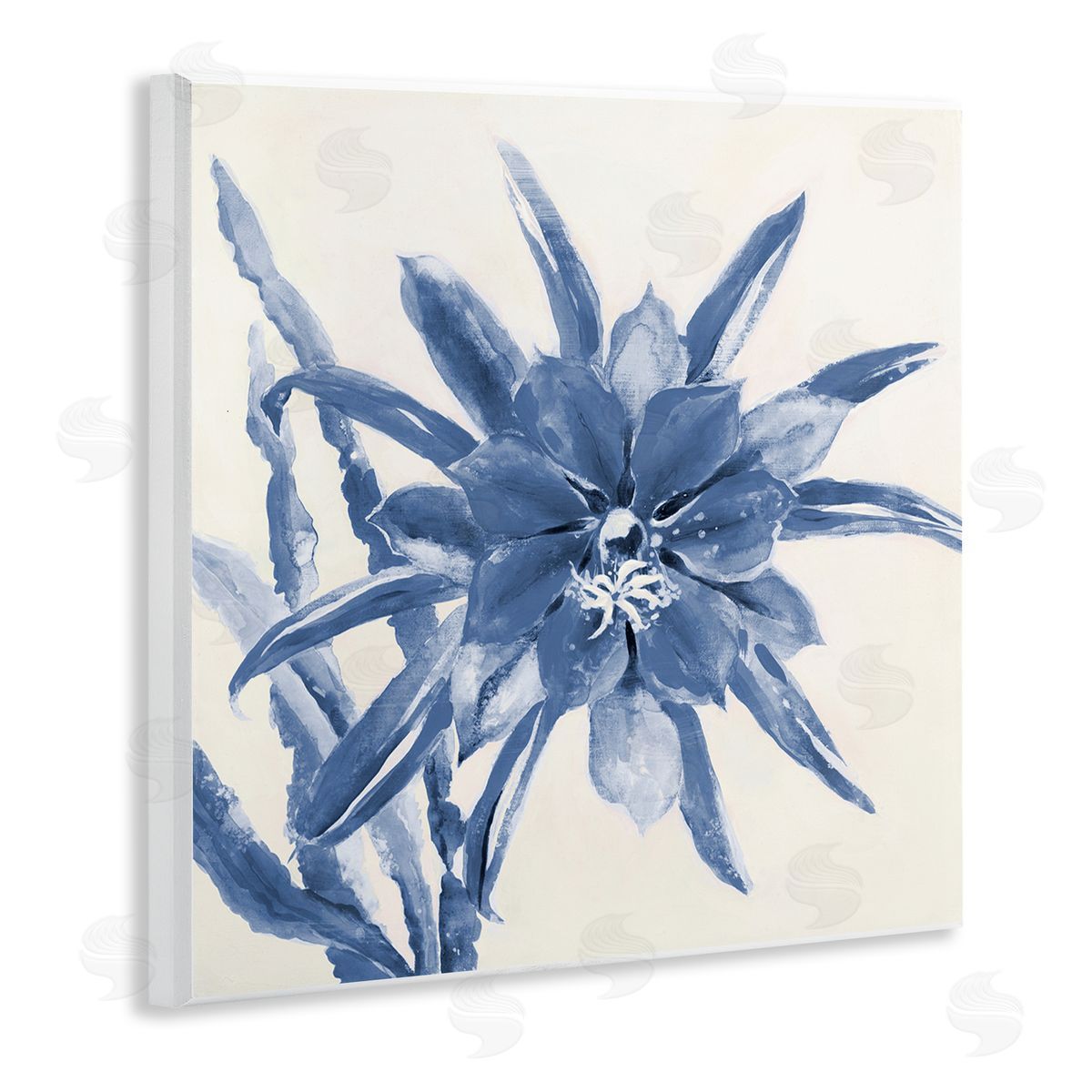 Liz Jardine Blue & White Flower Wooden Wall Plaque Art Print
