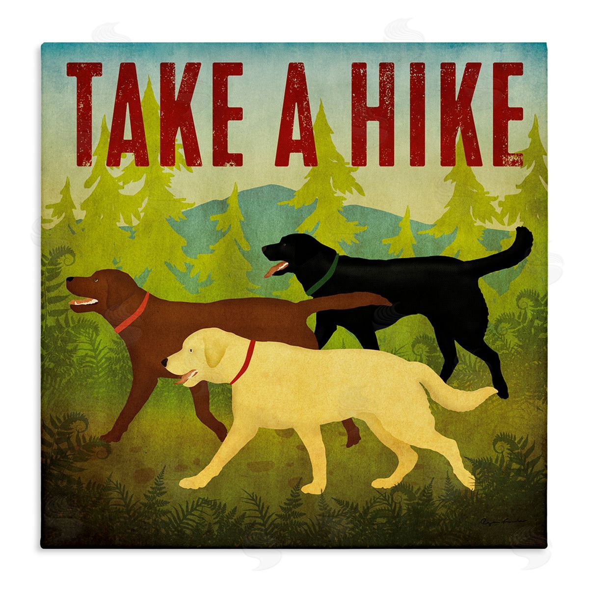 Ryan Fowler Take a Hike Phrase Stretched Canvas Wall Art Print