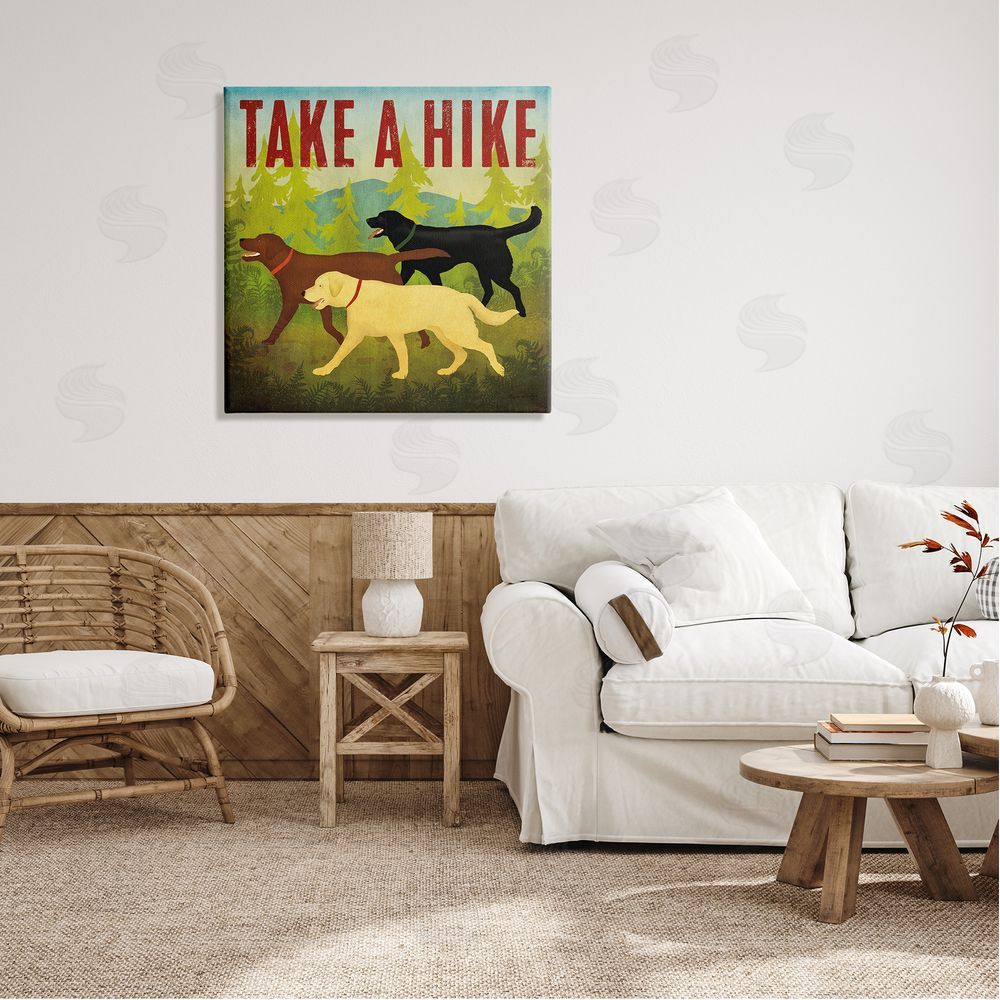 Ryan Fowler Take a Hike Phrase Canvas Wall Art in Room